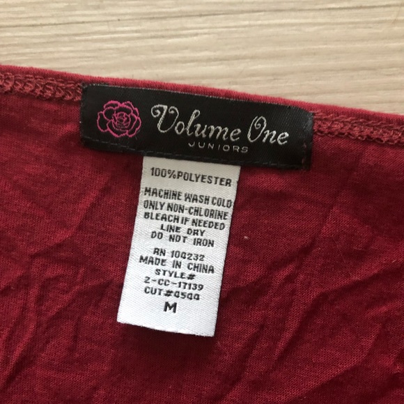 Volume One Burgundy nightclub camisole w/sequins - Picture 4 of 5